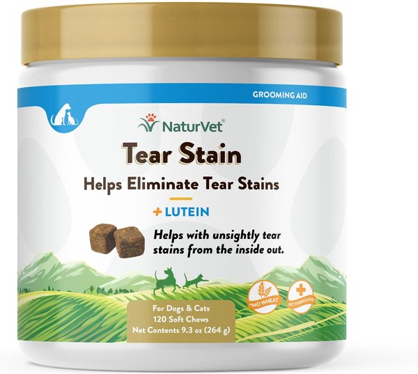 NaturVet Tear Stain Plus Lutein Chewable Tablets Vision Supplement for Cats & Dogs