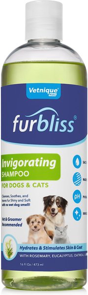 Vetnique Labs Furbliss Invigorating Shampoo with Rosemary, Eucalyptus & Oatmeal Dog & Cat Grooming Shampoo, 16-oz bottle slide 1 of 7