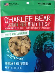 Charlee Bear Meaty Bites Chicken & Blueberries Grain-Free Freeze-Dried Dog Treats, 2.5-oz bag