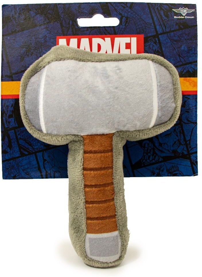 Buckle-Down Kawaii Thor with Hammer Standing Pose Dog Plush Squeaker Toy