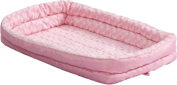 MidWest Quiet Time Fashion Plush Double Bolster Dog Crate Mat, 22-in slide 1 of 5
