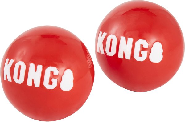 KONG Signature Balls Dog Toy, 2-pack, Red, Medium slide 1 of 5