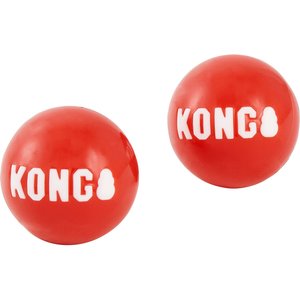 KONG Signature Balls Dog Toy, 2-pack, Red, Small