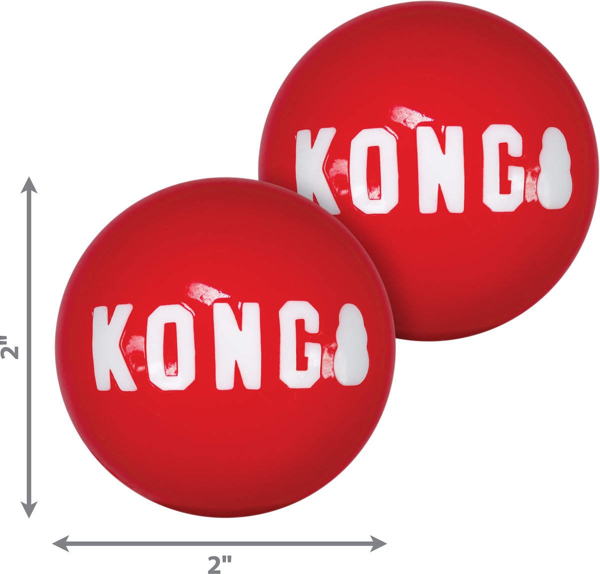 KONG Signature Balls Dog Toy, 2pack, Red, Small