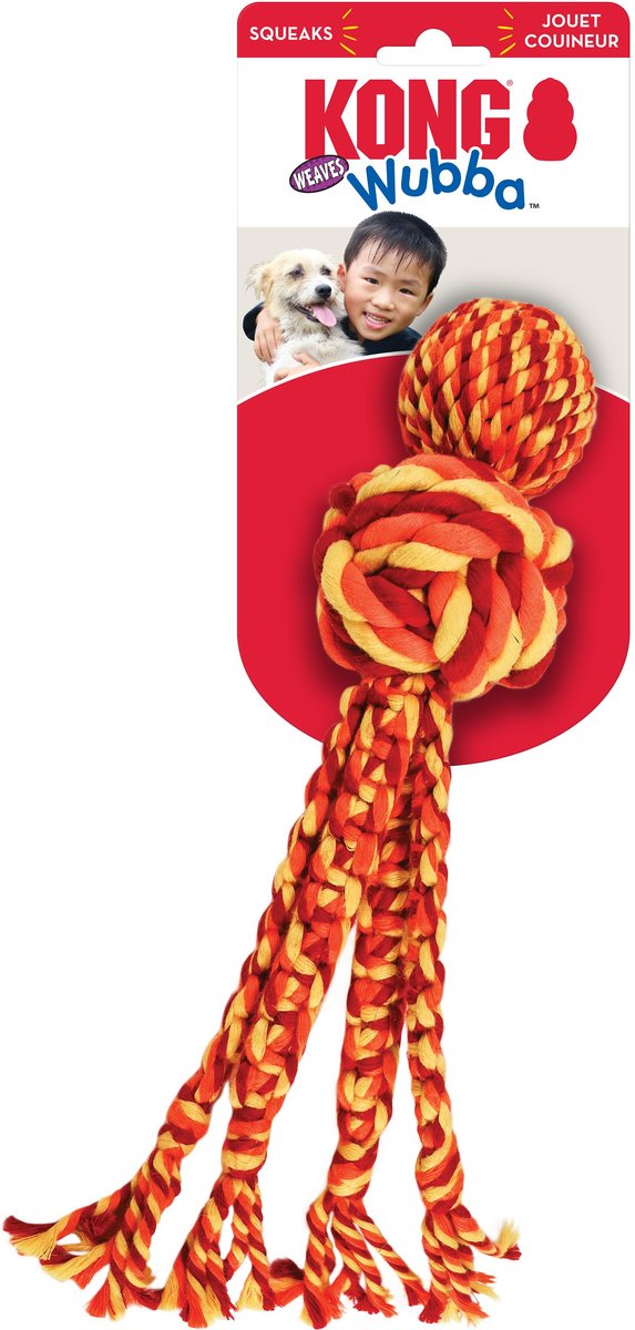 KONG Wubba Weaves with Rope Dog Toy Color Varies Large Chewy