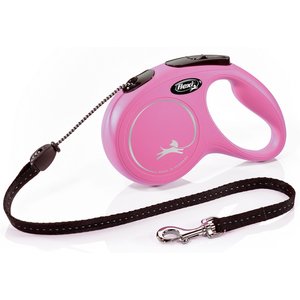 Flexi Classic Nylon Cord Retractable Dog Leash, Pink, Medium: 16-ft long