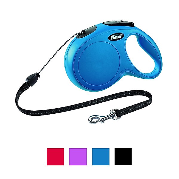 Discontinued FLEXI Classic Nylon Cord Retractable Dog Leash, Blue