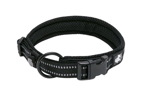 Chai's Choice Comfort Cushion 3M Polyester Reflective Dog Collar, Black, Large: 17.7 to 19.7-in neck, 4/5-in wide slide 1 of 4