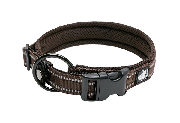 Chai's Choice Comfort Cushion 3M Polyester Reflective Dog Collar, Chocolate, Large: 17.7 to 19.7-in neck, 4/5-in wide slide 1 of 4