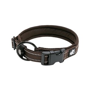 Chai's Choice Comfort Cushion 3M Polyester Reflective Dog Collar, Chocolate, Large: 17.7 to 19.7-in neck, 4/5-in wide