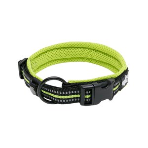 Chai's Choice Comfort Cushion 3M Polyester Reflective Dog Collar, Lemon Lime, Large: 17.7 to 19.7-in neck, 4/5-in wide
