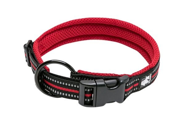 Chai's Choice Comfort Cushion 3M Polyester Reflective Dog Collar, Red, Large: 17.7 to 19.7-in neck, 4/5-in wide slide 1 of 4