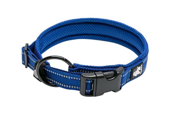 Chai's Choice Comfort Cushion 3M Polyester Reflective Dog Collar, Royal Blue, Large: 17.7 to 19.7-in neck, 4/5-in wide slide 1 of 4