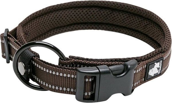 Chai's Choice Comfort Cushion 3M Polyester Reflective Dog Collar, Chocolate, Medium: 15.7 to 17.7-in neck, 4/5-in wide slide 1 of 4