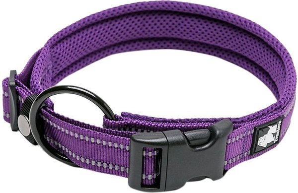 Chai's Choice Comfort Cushion 3M Polyester Reflective Dog Collar, Purple, Medium: 15.7 to 17.7-in neck, 4/5-in wide slide 1 of 4