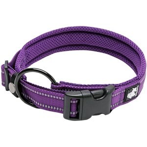 Chai's Choice Comfort Cushion 3M Polyester Reflective Dog Collar, Purple, Medium: 15.7 to 17.7-in neck, 4/5-in wide