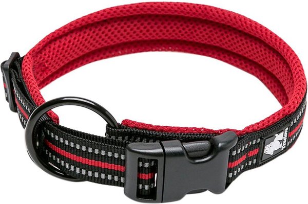 Chai's Choice Comfort Cushion 3M Polyester Reflective Dog Collar, Red, Medium: 15.7 to 17.7-in neck, 4/5-in wide slide 1 of 4