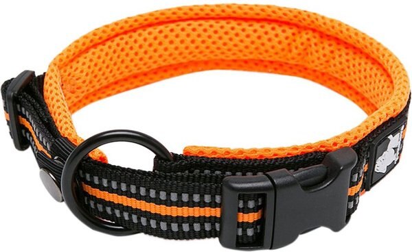 Chai's Choice Comfort Cushion 3M Polyester Reflective Dog Collar, Orange, Small: 13.8 to 15.7-in neck, 4/5-in wide slide 1 of 4
