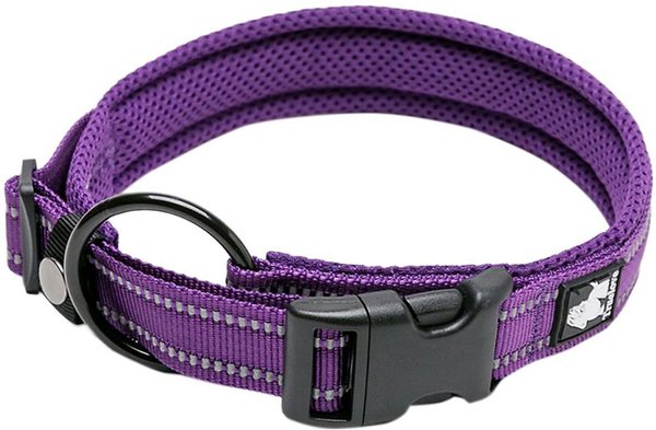 Chai's Choice Comfort Cushion 3M Polyester Reflective Dog Collar, Purple, Small: 13.8 to 15.7-in neck, 4/5-in wide slide 1 of 4