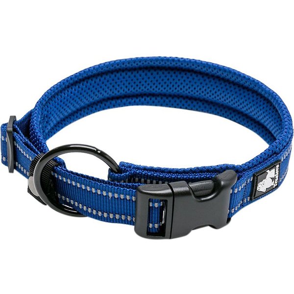 CHAI'S CHOICE Comfort Cushion 3M Polyester Reflective Dog Collar, Royal ...