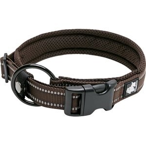 Chai's Choice Comfort Cushion 3M Polyester Reflective Dog Collar, Chocolate, X-Large: 19.7 to 21.7-in neck, 1-in wide