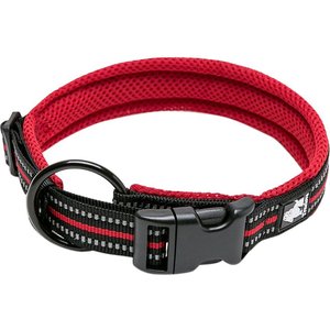 Chai's Choice Comfort Cushion 3M Polyester Reflective Dog Collar, Red, X-Large: 19.7 to 21.7-in neck, 1-in wide