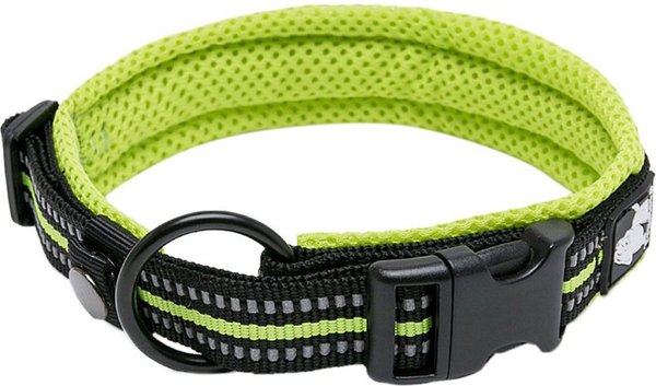 CHAI'S CHOICE Comfort Cushion 3M Polyester Reflective Dog Collar, Lemon ...