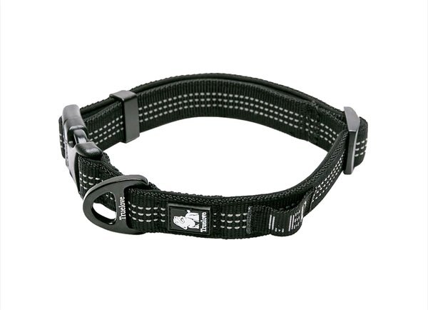 Chai's Choice Outdoor Adventure 3M Polyester Reflective Dog Collar, Black, Medium: 13.8 to 19.7-in neck, 4/5-in wide slide 1 of 5