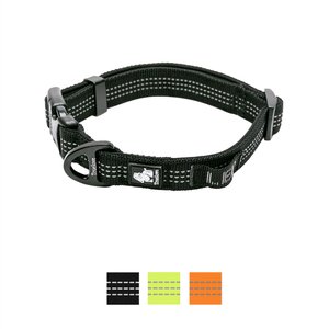 Chai's Choice Outdoor Adventure 3M Polyester Reflective Dog Collar, Black, Small: 9.8 to 13.8-in neck, 3/5-in wide