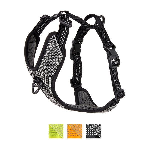Chai's Choice Outdoor Explorer No-Pull 3M Polyester Reflective Dual Clip Dog Harness, Black, Small: 18 to 22-in chest slide 1 of 11