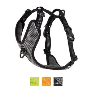 Chai's Choice Outdoor Explorer No-Pull 3M Polyester Reflective Dual Clip Dog Harness, Black, Small: 18 to 22-in chest
