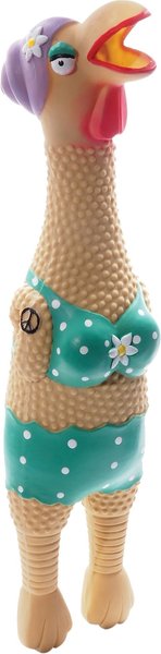 Charming Pet Squawkers Grandma Hippie Chick Squeaky Latex Dog Toy, Large slide 1 of 7
