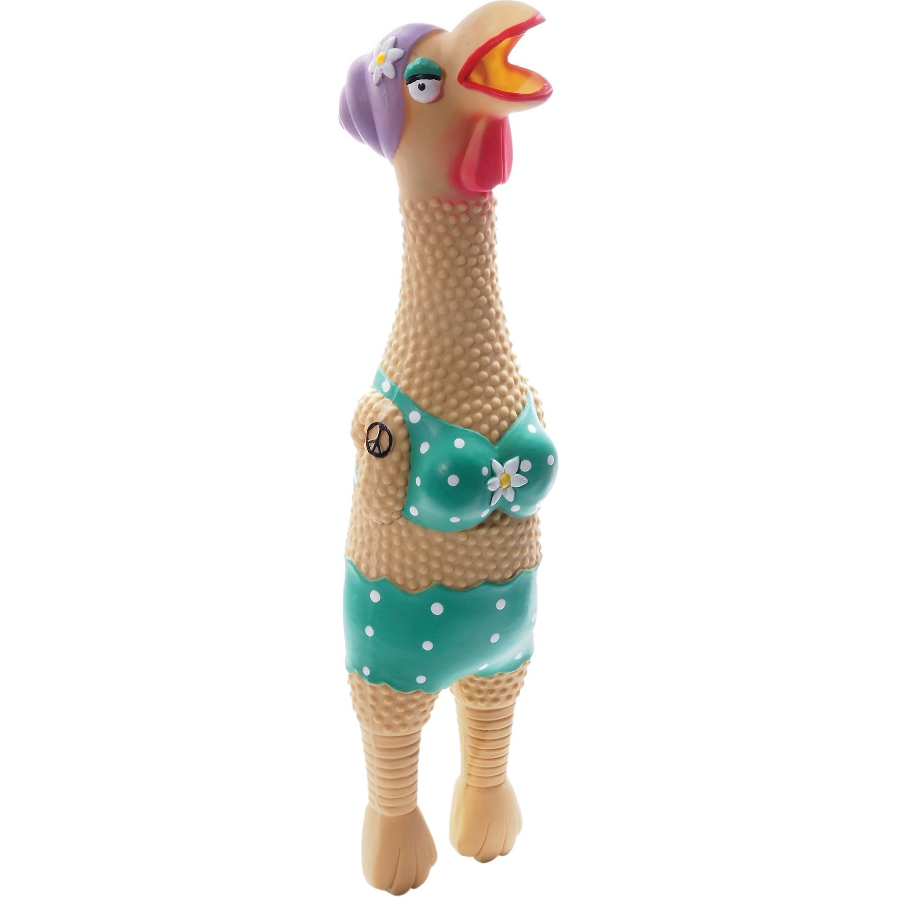 Squeaking chicken dog store toy