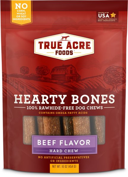 True Acre Foods Hearty Bones Beef Flavored Treats, 16-oz bag slide 1 of 10