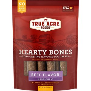 True Acre Foods Hearty Bones Long-Lasting Beef Flavored Treats, 16-oz bag