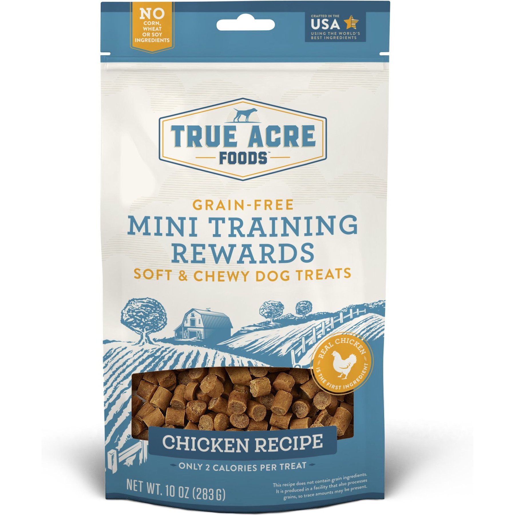 TRUE ACRE FOODS Chicken Recipe Mini Training Rewards Grain Free Soft Chewy Dog Treats 10 oz bag Chewy