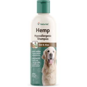 NaturVet Hemp Hypoallergenic Dog Shampoo with Oat & Aloe, 16-oz bottle