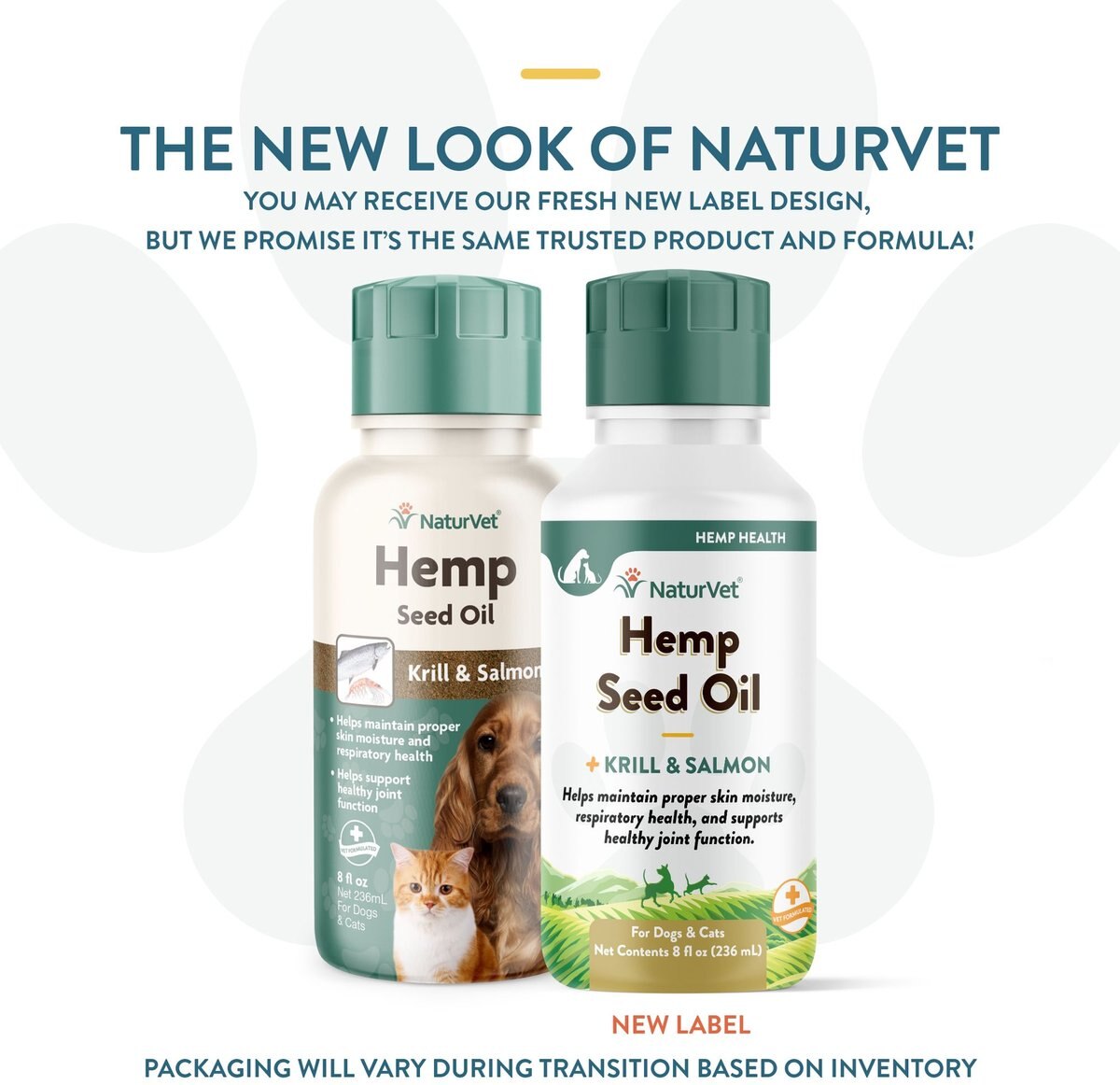 NATURVET Hemp Liquid Supplement for Cats & Dogs, 8oz bottle