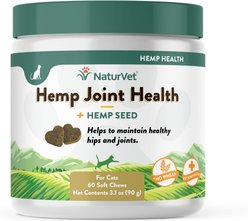 NaturVet Hemp Soft Chews Joint Supplement for Cats, 60 count