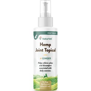 NaturVet Hemp Joint Topical with Ginger Dog Spray, 6-oz bottle