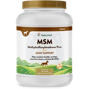 NaturVet MSM Pure Joint Support Powder Horse Supplement, 5-lb tub