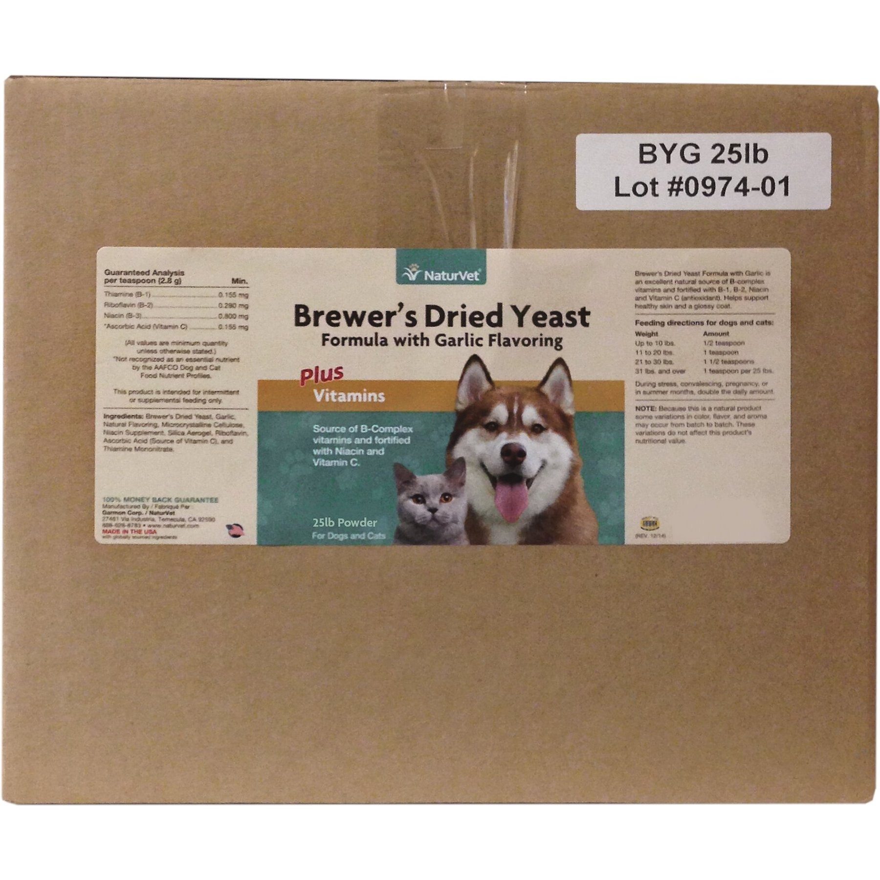 Naturvet brewer's yeast & garlic powder best sale