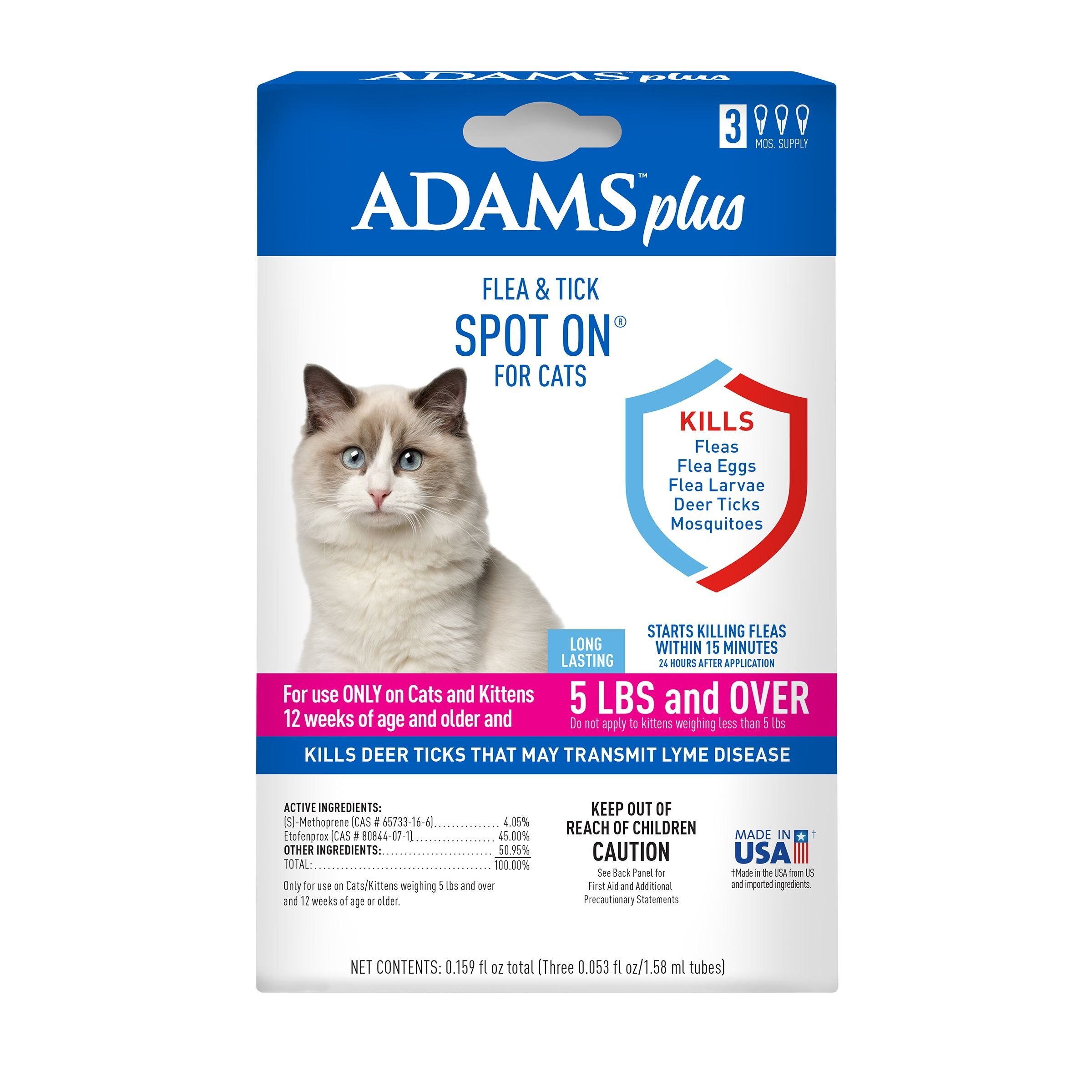 ADAMS Flea & Tick Spot Treatment for Cats, over 5 lbs Customer