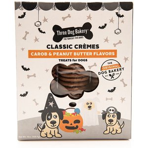 Three Dog Bakery Classic Cremes Carob & Peanut Butter Flavors Dog Treats, 13-oz bag