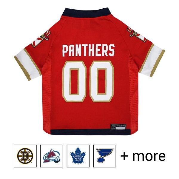 Pets First NHL Hockey Dog & Cat Jersey, Florida Panthers, Small slide 1 of 4