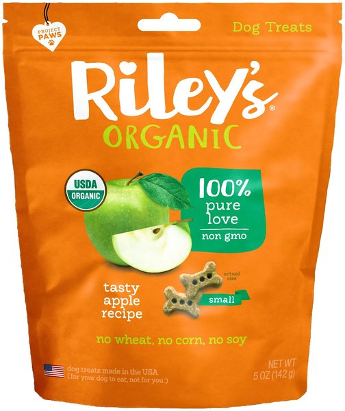 Riley's Organic Tasty Apple Bone Dog Treats, 5-oz bag, Small slide 1 of 9