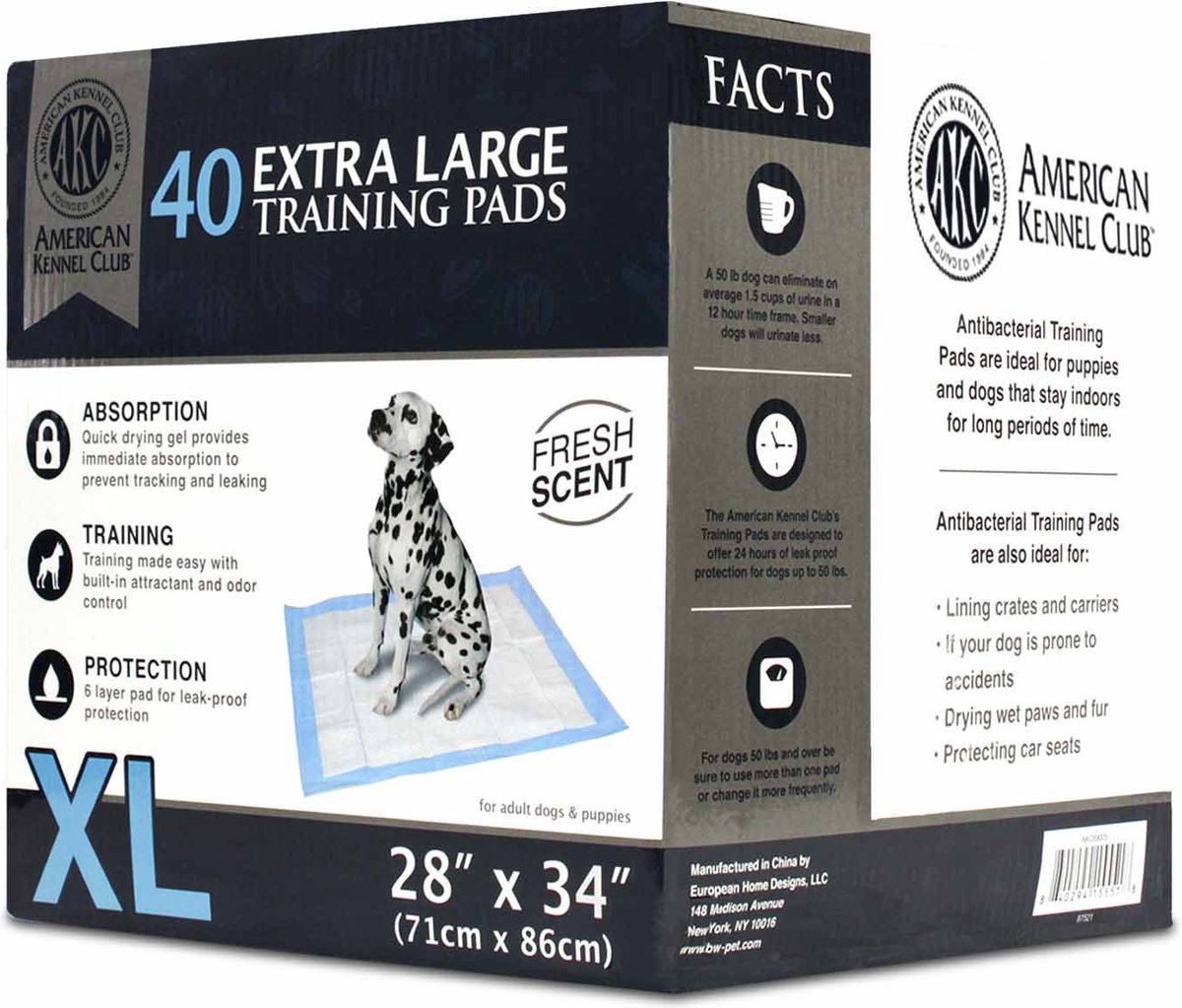 American Kennel Club Advanced Health Indicator Quick Dry Gel Puppy Training Pee Pads, Fresh Scented