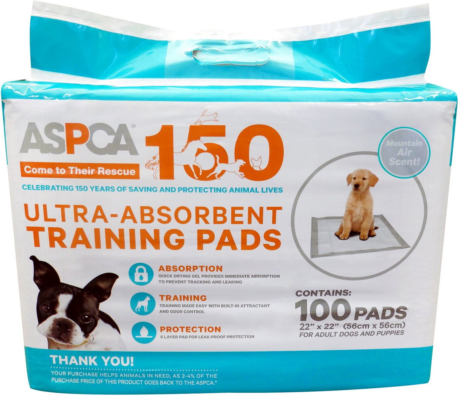 ASPCA Mountain Air Scented Dog Training Pads, 100 count
