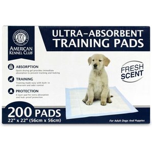 American Kennel Club AKC Dog Training Pads, 22 x 22-in, 200 count, Fresh Scented