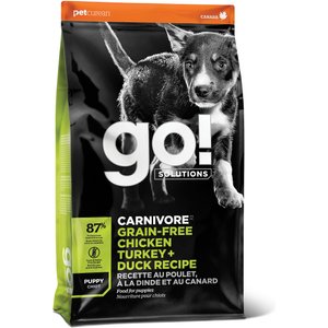 Go! Solutions Carnivore Grain-Free Chicken, Turkey + Duck Puppy Recipe Dry Dog Food, 12-lb bag